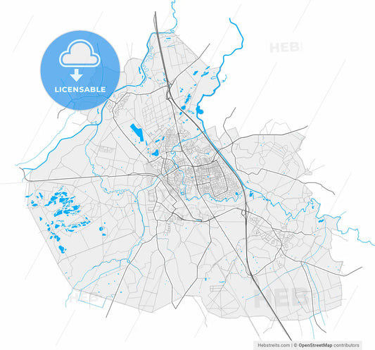 Boxtel, North Brabant, Netherlands, high resolution vector map - Instant download PDF and JPG