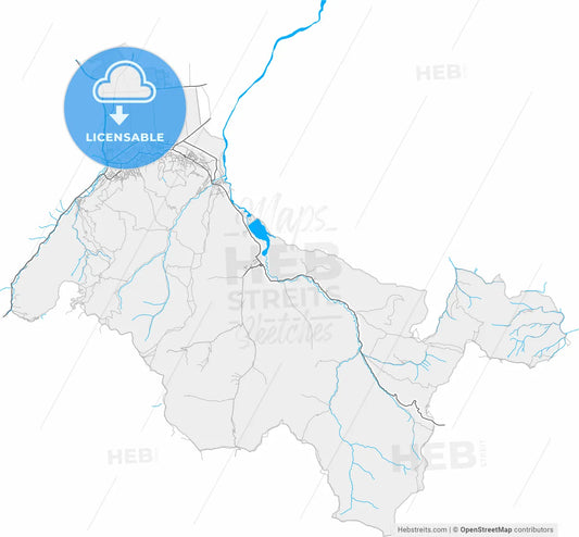 Săcele, Brașov, Romania, high resolution vector map - Instant download PDF and JPG