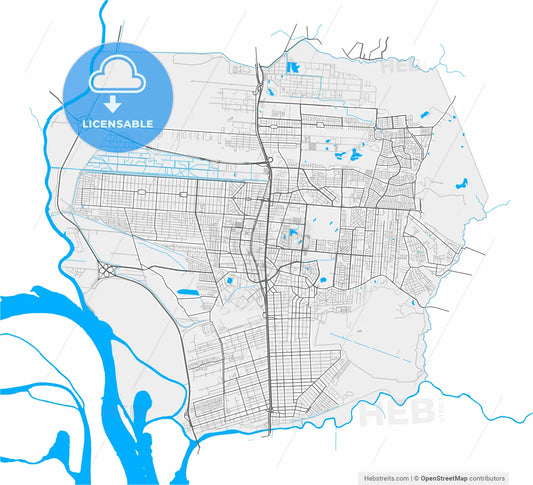 Canoas, Brazil, high resolution vector map - Instant download PDF and JPG