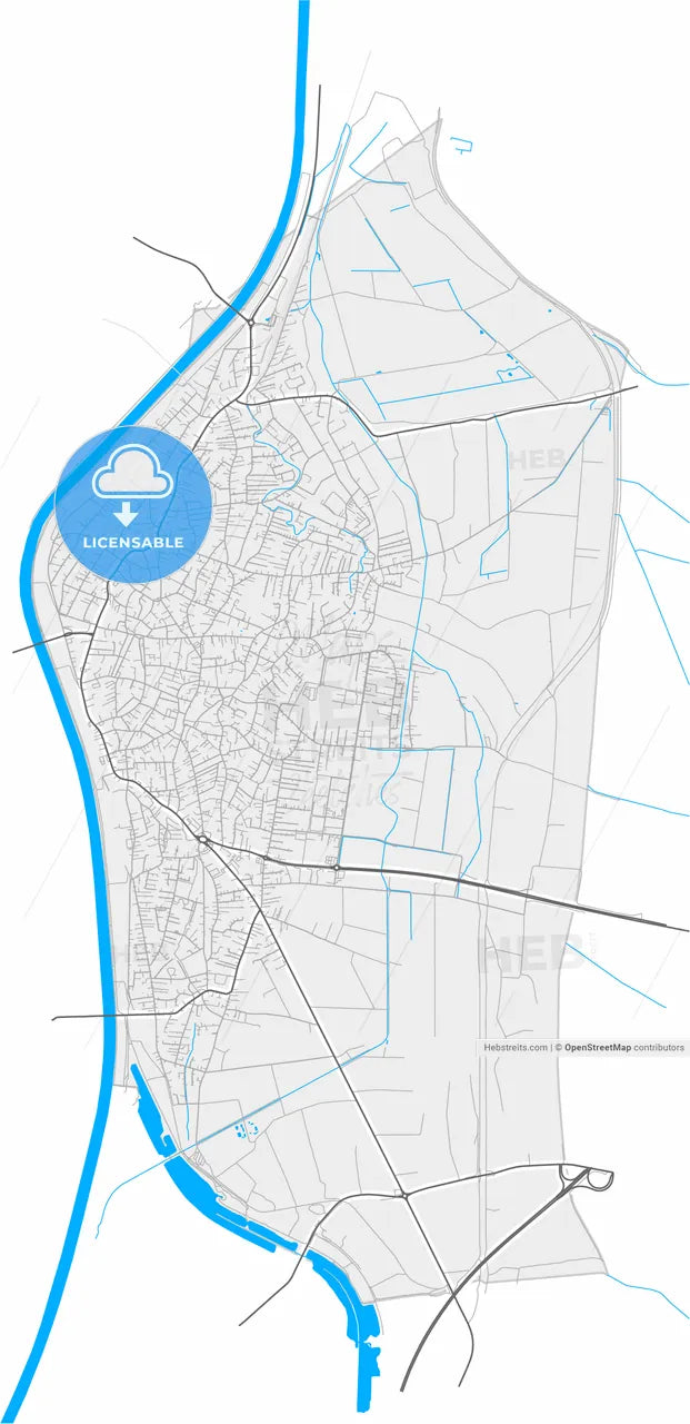Lustenau, Vorarlberg, Austria, high resolution vector map - Instant download PDF and JPG