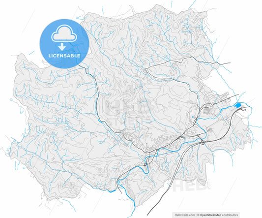 Kapfenberg, Styria, Austria, high resolution vector map - Instant download PDF and JPG