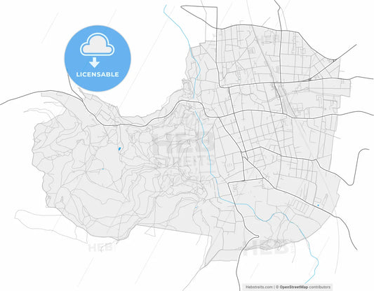 Mödling, Lower Austria, Austria, high resolution vector map - Instant download PDF and JPG