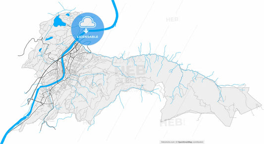 Kufstein, Tyrol, Austria, high resolution vector map - Instant download PDF and JPG