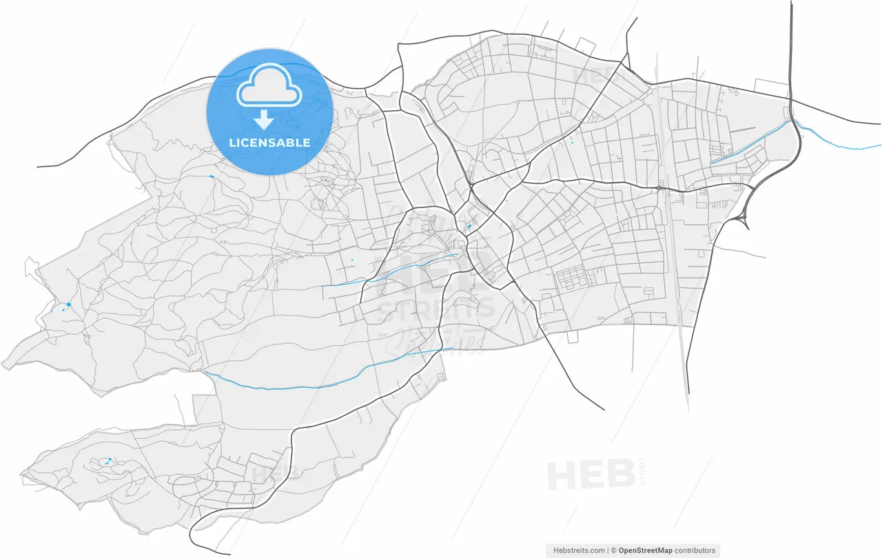 Perchtoldsdorf, Lower Austria, Austria, high resolution vector map - Instant download PDF and JPG