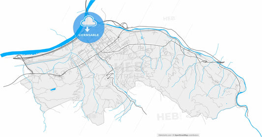 Wörgl, Tyrol, Austria, high resolution vector map - Instant download PDF and JPG