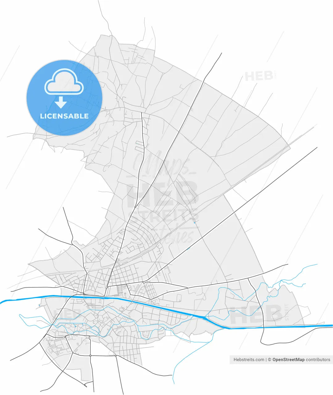 Neunkirchen, Lower Austria, Austria, high resolution vector map - Instant download PDF and JPG