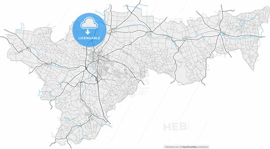 Hollabrunn, Lower Austria, Austria, high resolution vector map - Instant download PDF and JPG