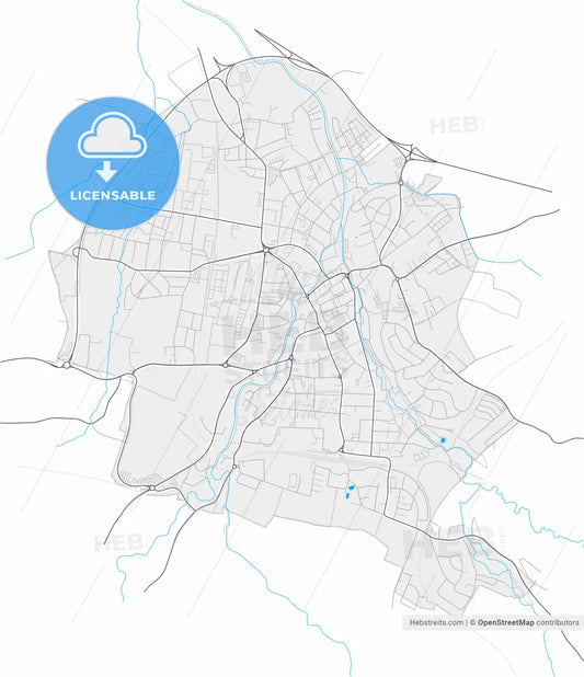 Ried im Innkreis, Upper Austria, Austria, high resolution vector map - Instant download PDF and JPG
