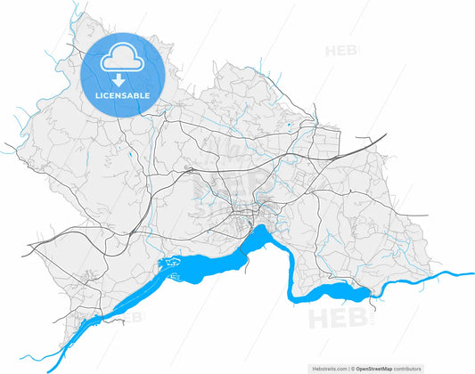 Völkermarkt, Carinthia, Austria, high resolution vector map - Instant download PDF and JPG