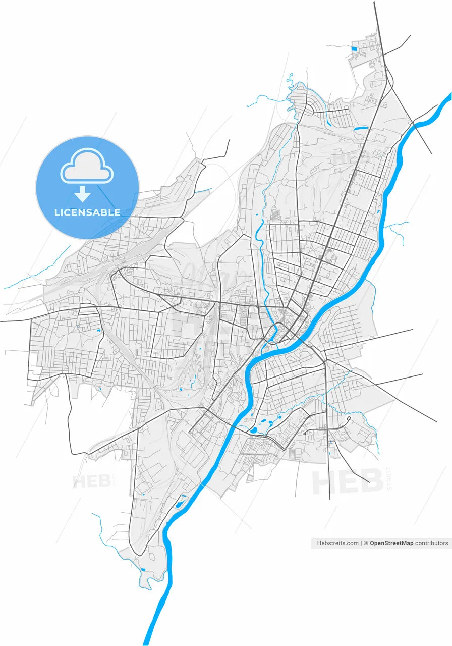Orsha, Voblasć, Belarus, high resolution vector map - Instant download PDF and JPG