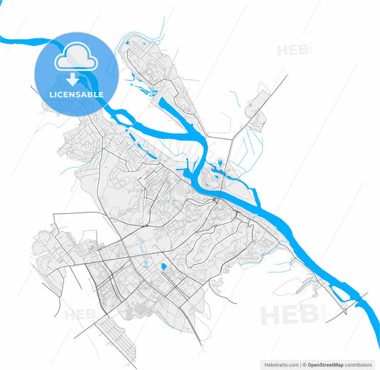 Mazyr, Rajon, Belarus, high resolution vector map - Instant download PDF and JPG