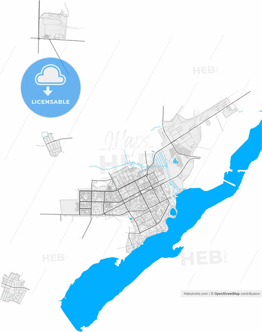 Salihorsk, Rajon, Belarus, high resolution vector map - Instant download PDF and JPG