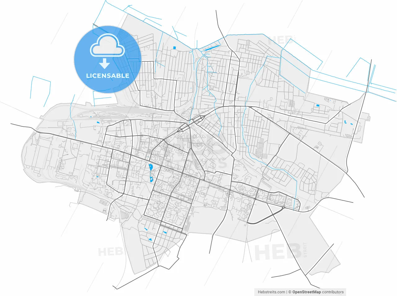 Maladzyechna, Rajon, Belarus, high resolution vector map - Instant download PDF and JPG
