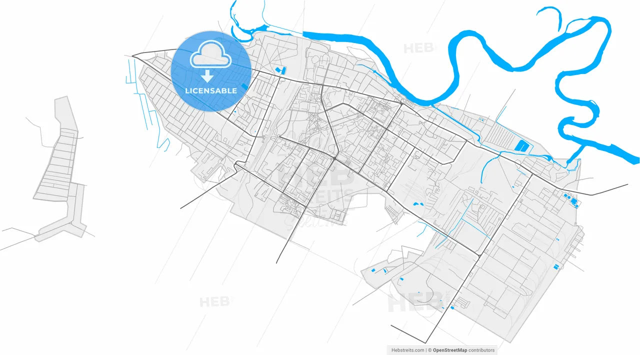 Svietlahorsk, Rajon, Belarus, high resolution vector map - Instant download PDF and JPG