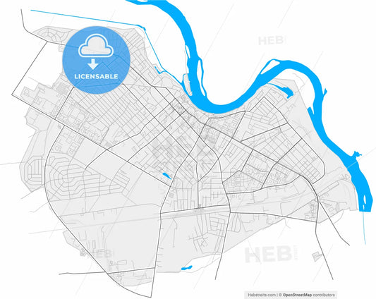 Rechytsa, Rajon, Belarus, high resolution vector map - Instant download PDF and JPG