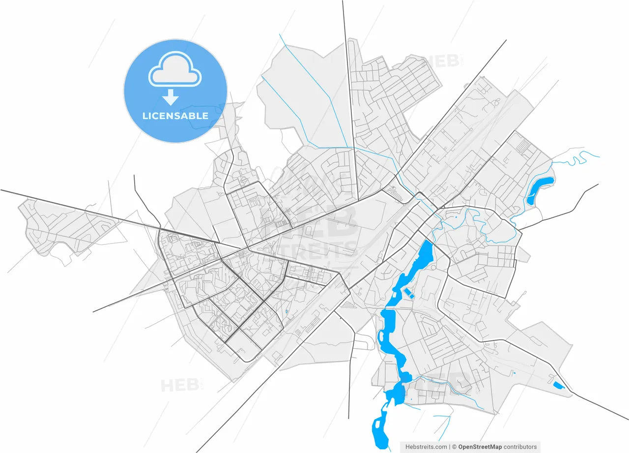 Zhodzina, Voblasć, Belarus, high resolution vector map - Instant download PDF and JPG