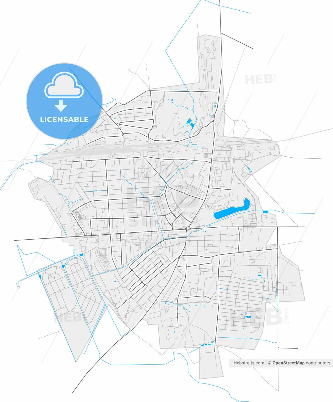 Kalinkavichy, Rajon, Belarus, high resolution vector map - Instant download PDF and JPG