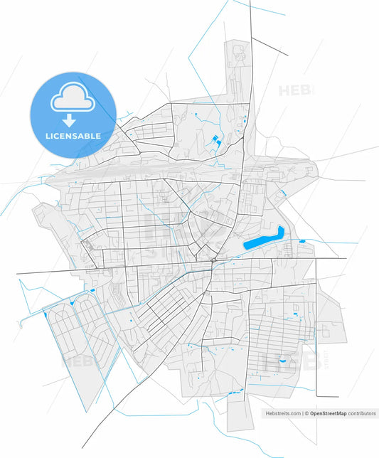 Kalinkavichy, Rajon, Belarus, high resolution vector map - Instant download PDF and JPG