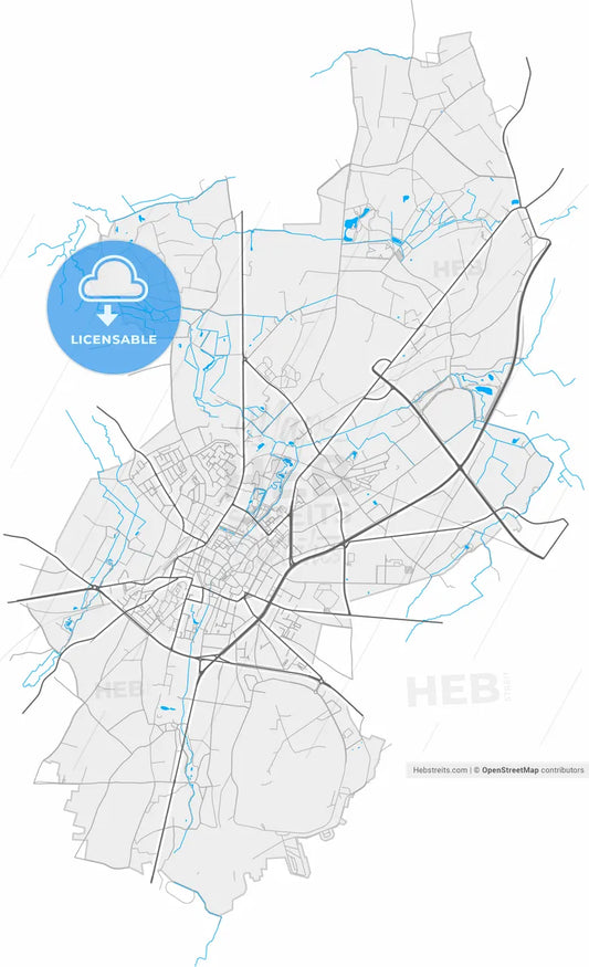 Sint-Truiden, Limburg, Belgium, high resolution vector map - Instant download PDF and JPG