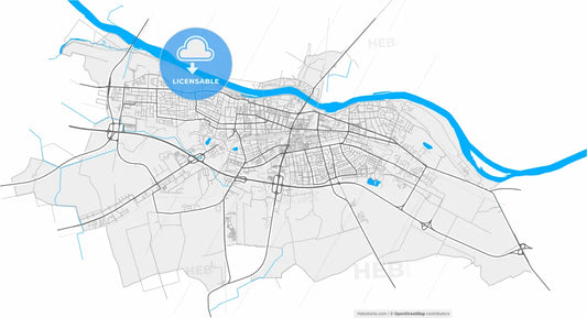 Osijek, Osijek-Baranja, Croatia, high resolution vector map - Instant download PDF and JPG