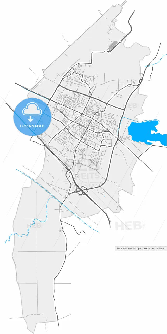 Velika Gorica, Zagreb County, Croatia, high resolution vector map - Instant download PDF and JPG