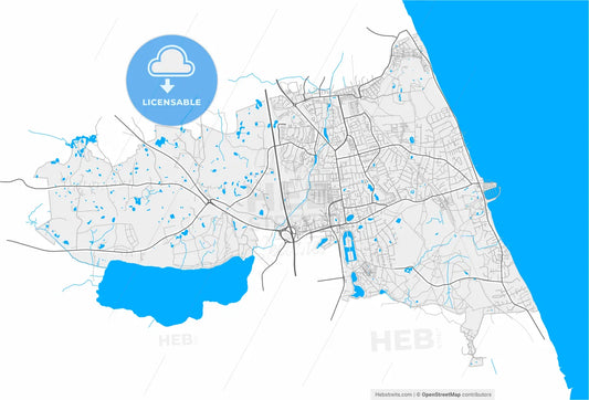 Hørsholm Municipality, Denmark, high resolution vector map - Instant download PDF and JPG