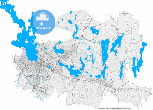 Lahti, Finland, high resolution vector map - Instant download PDF and JPG