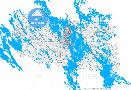 Kuopio, Finland, high resolution vector map - Instant download PDF and JPG