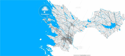 Pori, Finland, high resolution vector map - Instant download PDF and JPG