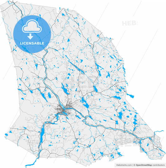 Rovaniemi, Finland, high resolution vector map - Instant download PDF and JPG