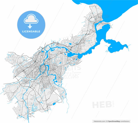 Lubeck, Schleswig-Holstein, Germany, high resolution vector map - Instant download PDF and JPG