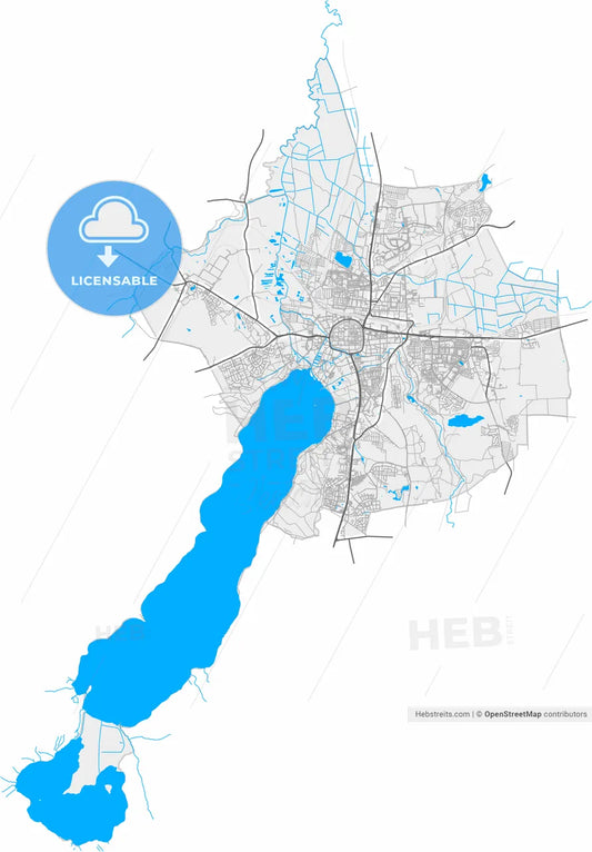 Neubrandenburg, Mecklenburg-Western Pomerania, Germany, high resolution vector map - Instant download PDF and JPG