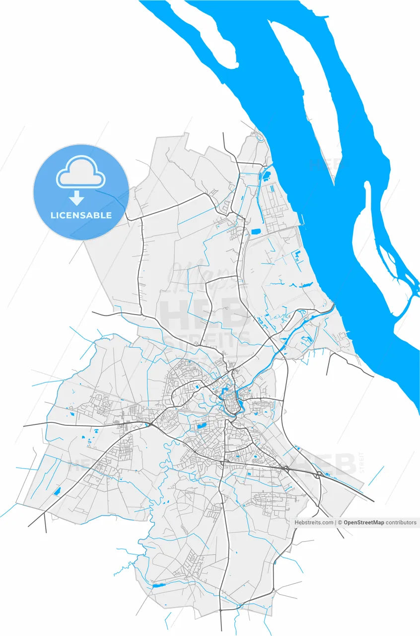 Stade, Lower Saxony, Germany, high resolution vector map - Instant download PDF and JPG