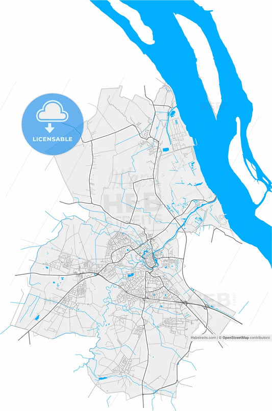 Stade, Lower Saxony, Germany, high resolution vector map - Instant download PDF and JPG