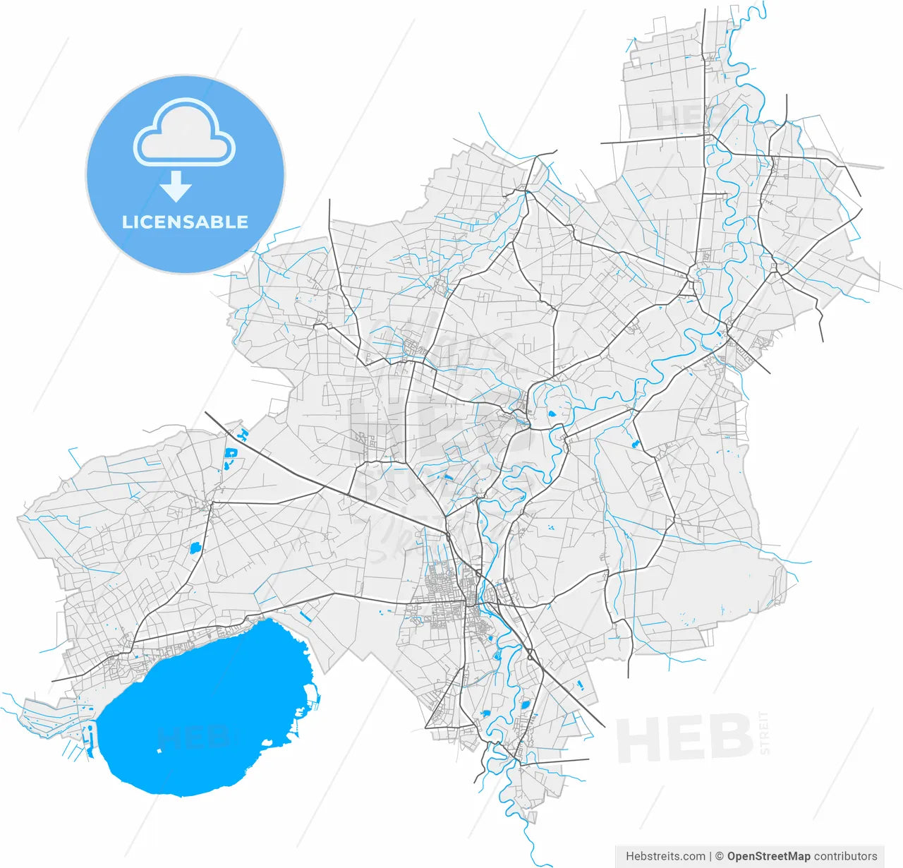 Neustadt am Rubenberge, Lower Saxony, Germany, high resolution vector map - Instant download PDF and JPG