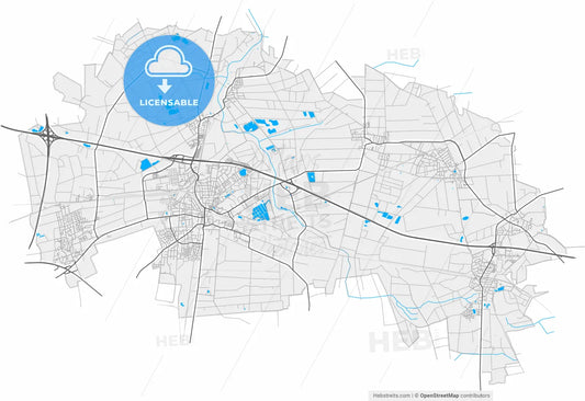 Lehrte, Lower Saxony, Germany, high resolution vector map - Instant download PDF and JPG