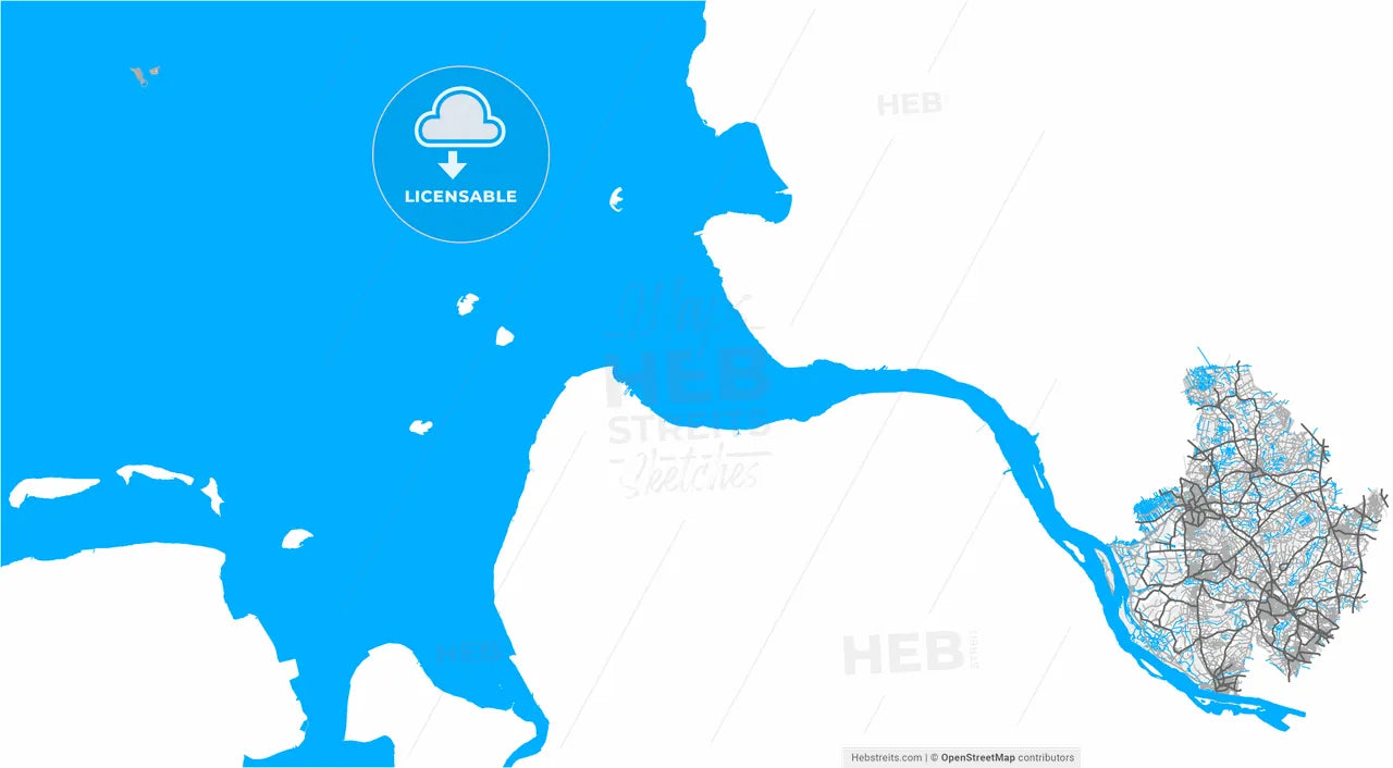 Pinneberg, Schleswig-Holstein, Germany, high resolution vector map - Instant download PDF and JPG