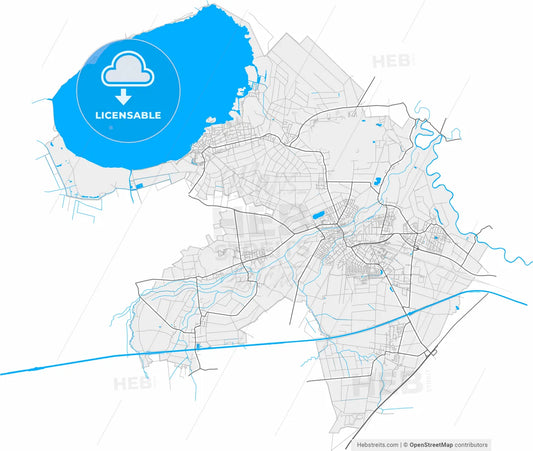 Wunstorf, Lower Saxony, Germany, high resolution vector map - Instant download PDF and JPG
