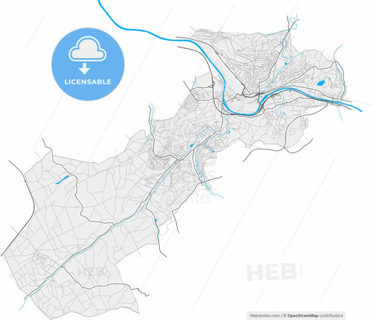 Volklingen, Saarland, Germany, high resolution vector map - Instant download PDF and JPG