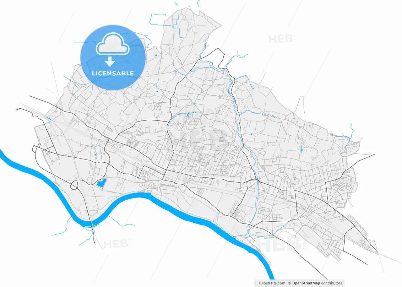 Radebeul, Saxony, Germany, high resolution vector map - Instant download PDF and JPG