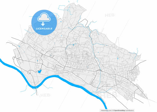 Radebeul, Saxony, Germany, high resolution vector map - Instant download PDF and JPG