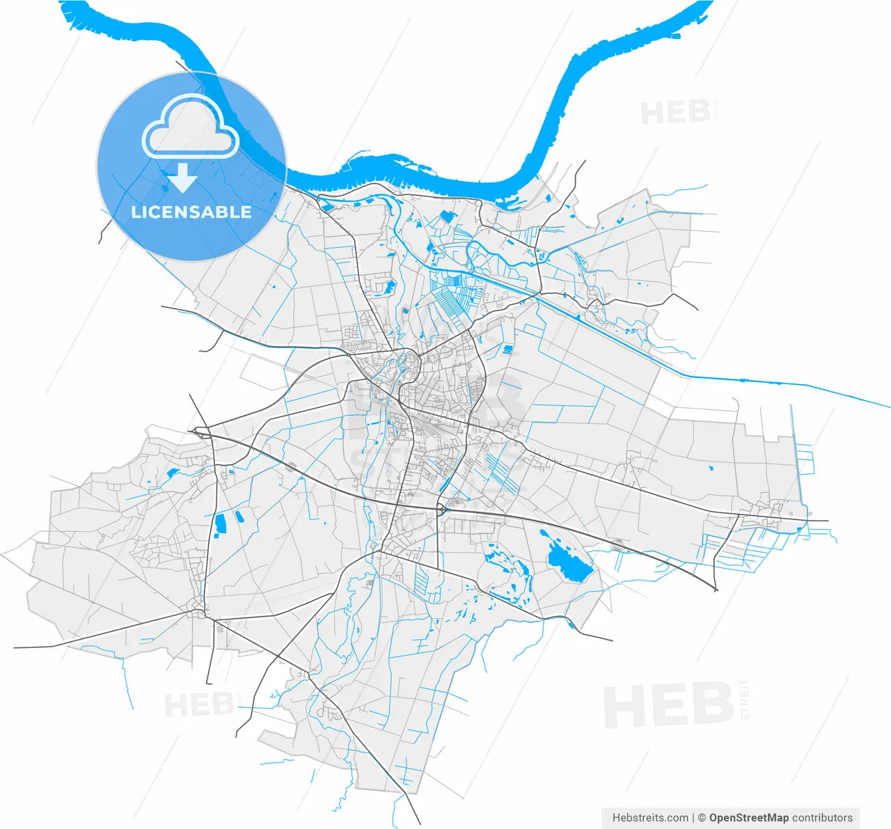 Winsen (Luhe), Lower Saxony, Germany, high resolution vector map - Instant download PDF and JPG
