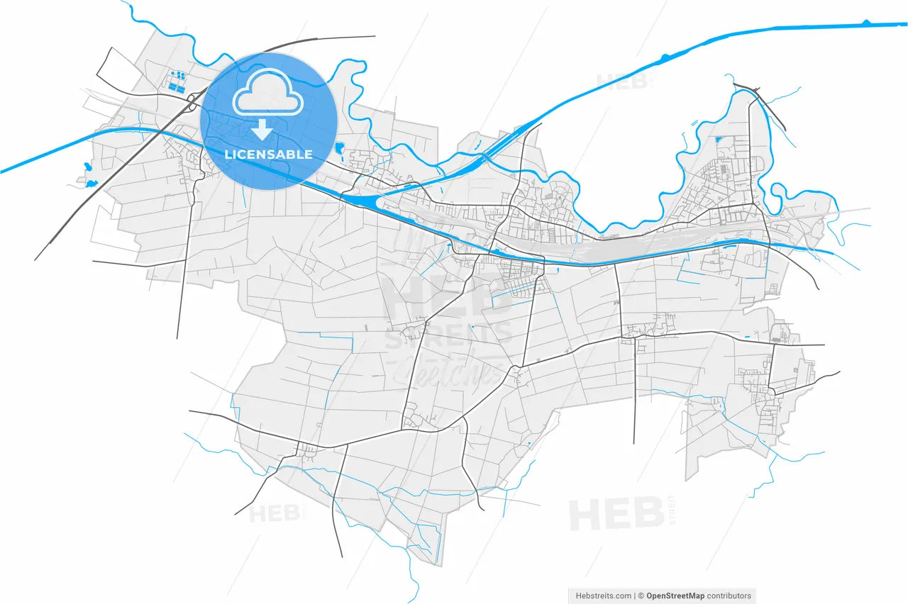 Seelze, Lower Saxony, Germany, high resolution vector map - Instant download PDF and JPG