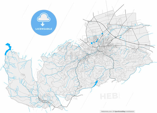Wernigerode, Saxony-Anhalt, Germany, high resolution vector map - Instant download PDF and JPG