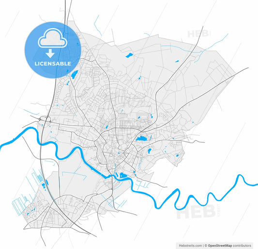 Itzehoe, Schleswig-Holstein, Germany, high resolution vector map - Instant download PDF and JPG