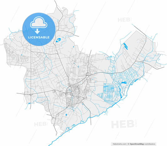 Osterholz-Scharmbeck, Lower Saxony, Germany, high resolution vector map - Instant download PDF and JPG