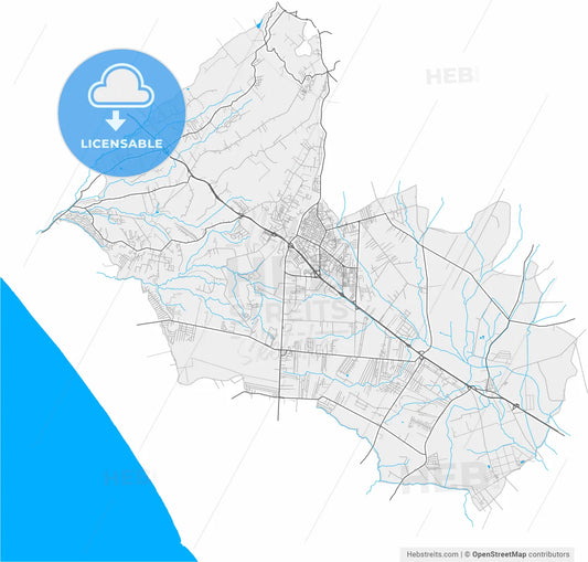 Aprilia, Lazio, Italy, high resolution vector map - Instant download PDF and JPG