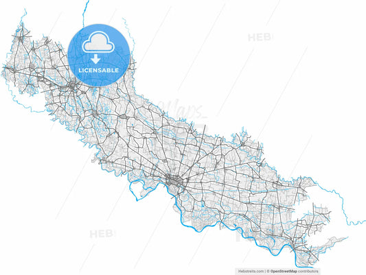 Cremona, Lombardy, Italy, high resolution vector map - Instant download PDF and JPG