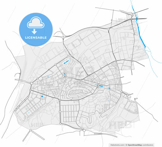 Coslada, Madrid, Spain, high resolution vector map - Instant download PDF and JPG