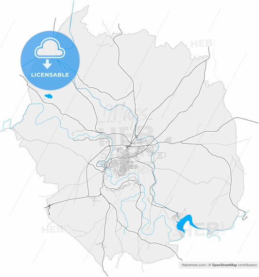 Puente-Genil, Córdoba, Spain, high resolution vector map - Instant download PDF and JPG